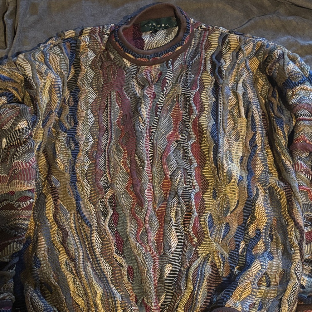 Tundra COOGI style Men's Sweater with Multicolor Pattern “ Biggie “ hip hop